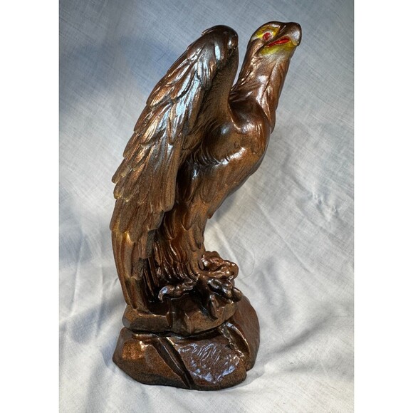 VINTAGE Signed Giannelli Great Eagle 8" Sculpture  w Rare Painted Copper Finish - Picture 9 of 12